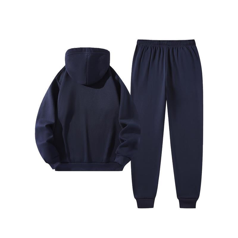 Men'S Paris Letter Printed Hoodie and Drawstring Sweatpants Set, Menswear, Casual Athletic Long Sleeve Hooded Jacket & Trousers for Fall & Winter, Men'S Clothing for Daily Wear, Sportswear Indoor Outdoor, Tracksuit, Athleisure Summer Clothes
