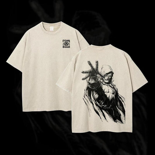 Dr.Doom "The Masked Tyrant" MCU Edition Double Printed Oversize Lightweight Acid Washed Tee TV Series Graphic Design Top Cotton Streetwear Comic Superheroes T-Shirt Clothes Menswear Womenswear